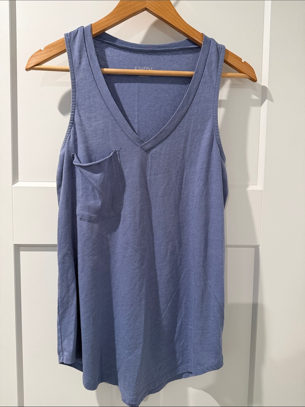 Z Supply Lavender Blue V-Neck Pocket Tank